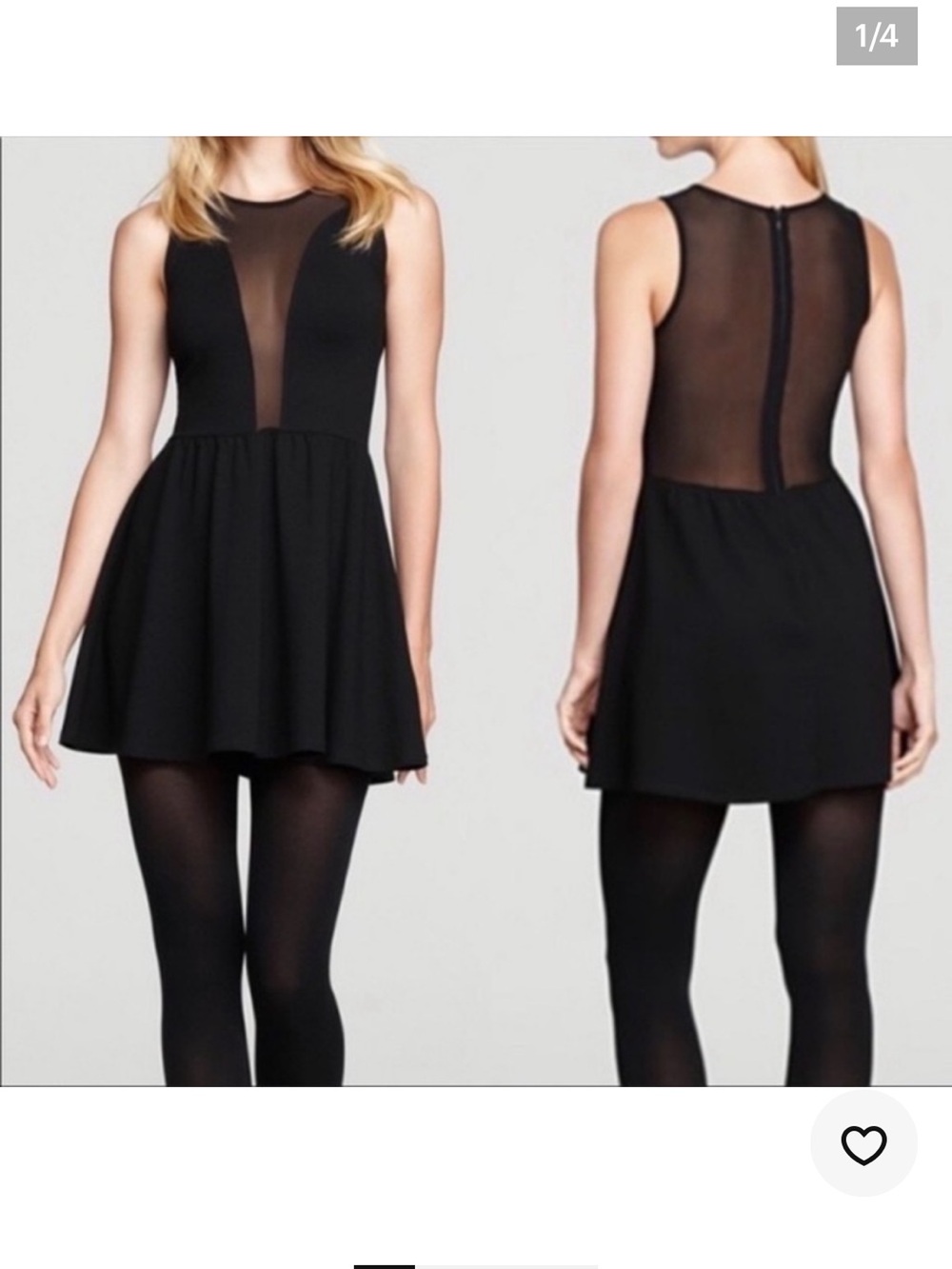 For Love & Lemons Blue Mesh-Panel Mini Dress